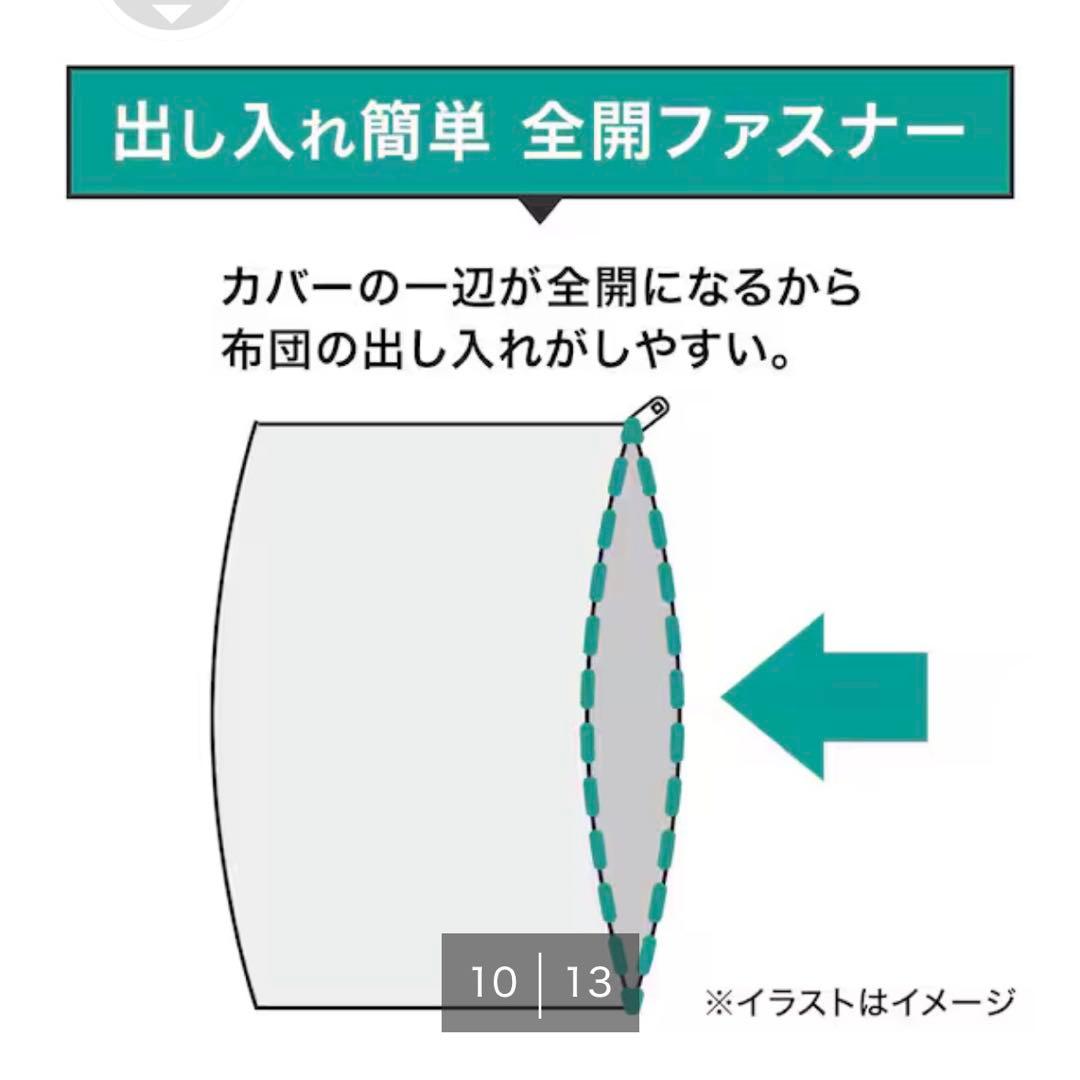 ニトリ ひもなしラクラク掛け布団カバー Nグリップ リネン SZ16 WH SD