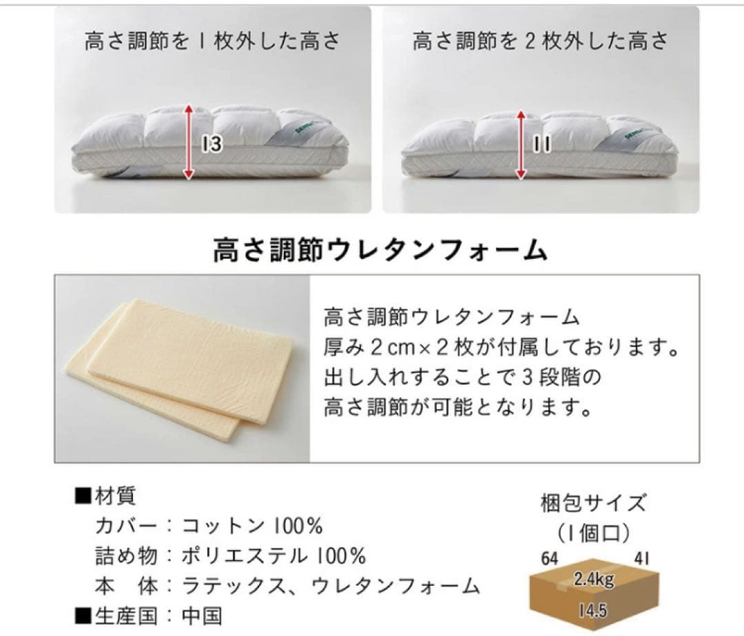 天然ラテックス ハイブリッド枕 Sensaflex Pillow